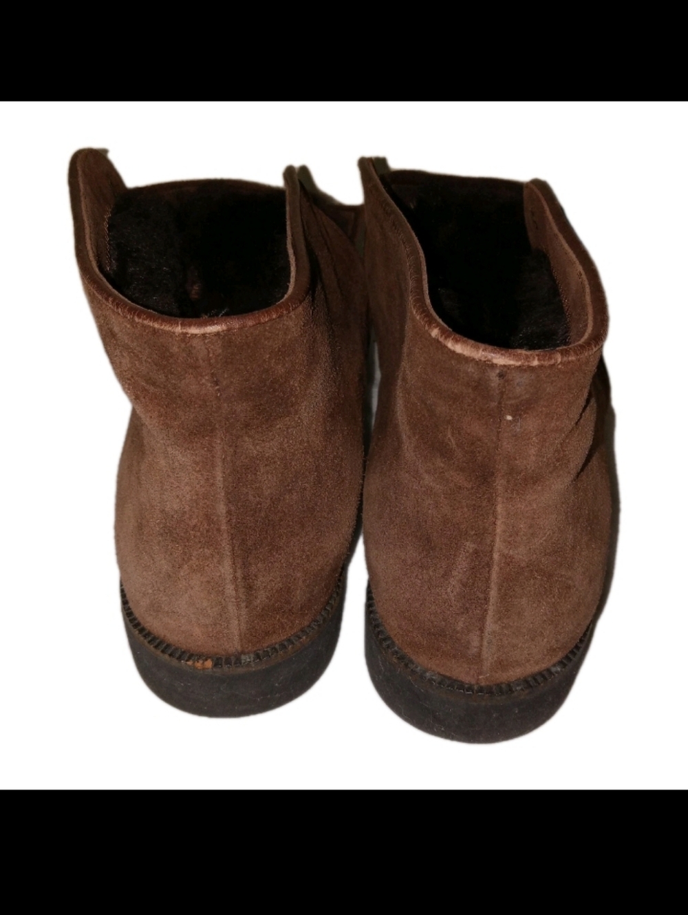 Vintage Salvatore Ferragamo Brown Suede Fur Lined Chukka Boots 6B - Picture 3 of 10